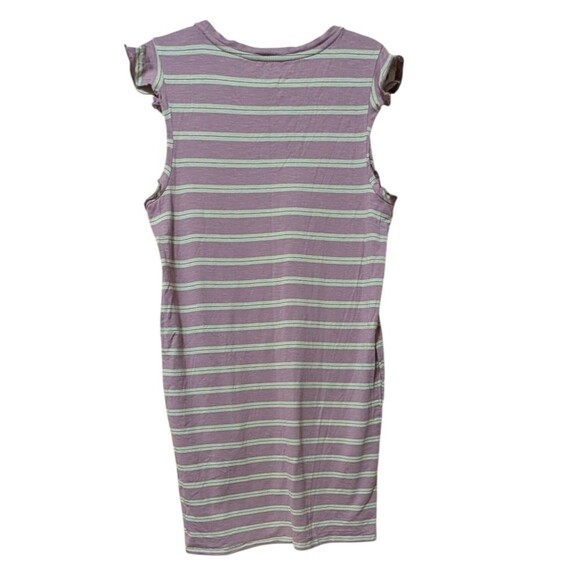 Toad & Co Dress Rufflita Size Medium Striped Sleeveless Granola Hiking Camping - Picture 2 of 11
